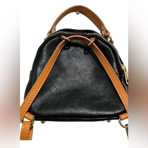 Divina Firenze black Pebbled Leather Convertible Top Handle Backpack Crossbody main image 14